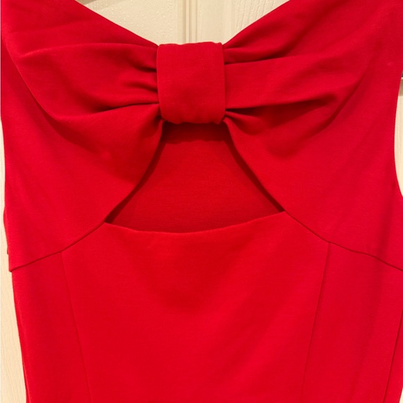 Women’s size 2 Kate Spade red fit and flare dress with cut out back bow - Picture 5 of 13